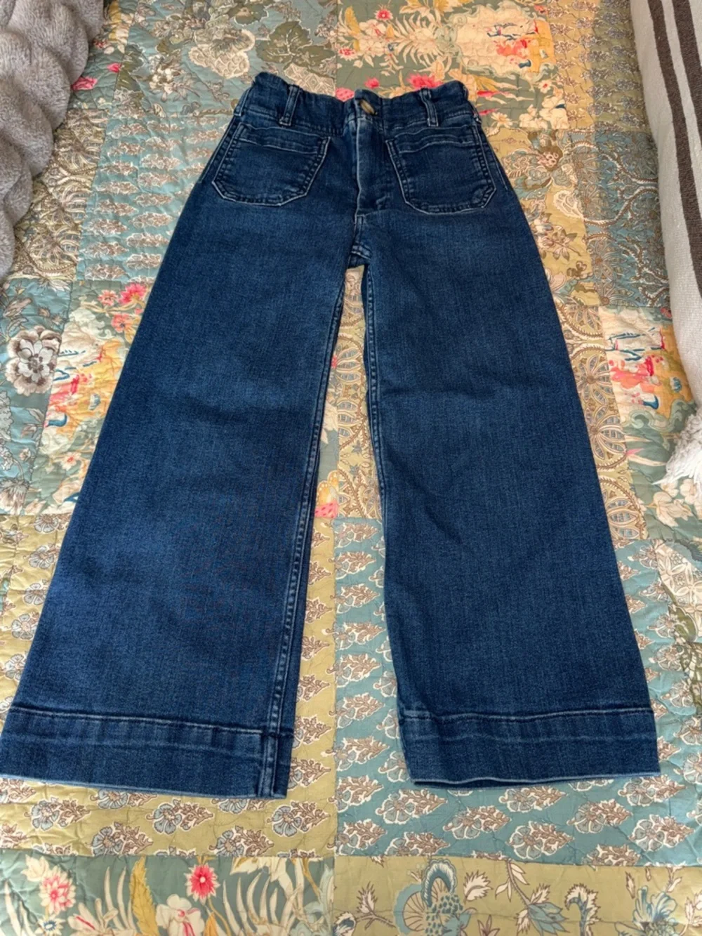 Wide Leg Dark Blue Women's Jeans